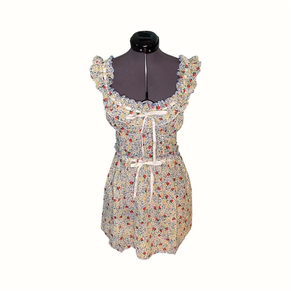 For Love & Lemons Strawberry Kiss Slip Dress - Picture 6 of 9